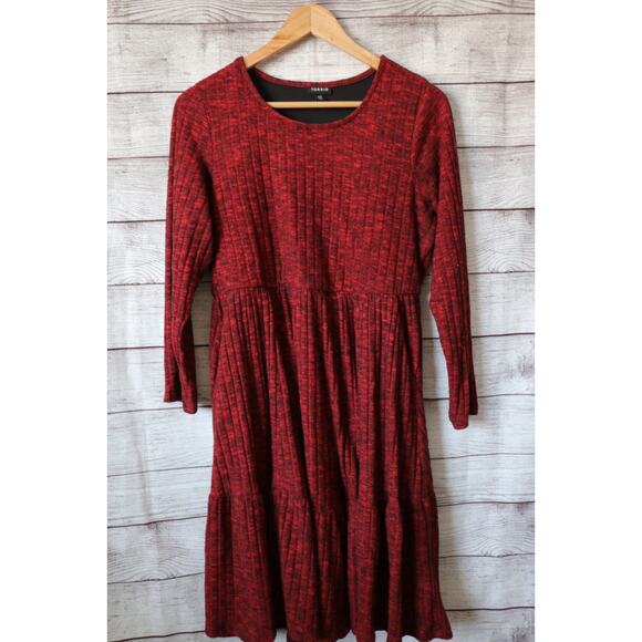 Torrid Size 00 Red Long Sleeve Sweater Dress - Picture 1 of 3